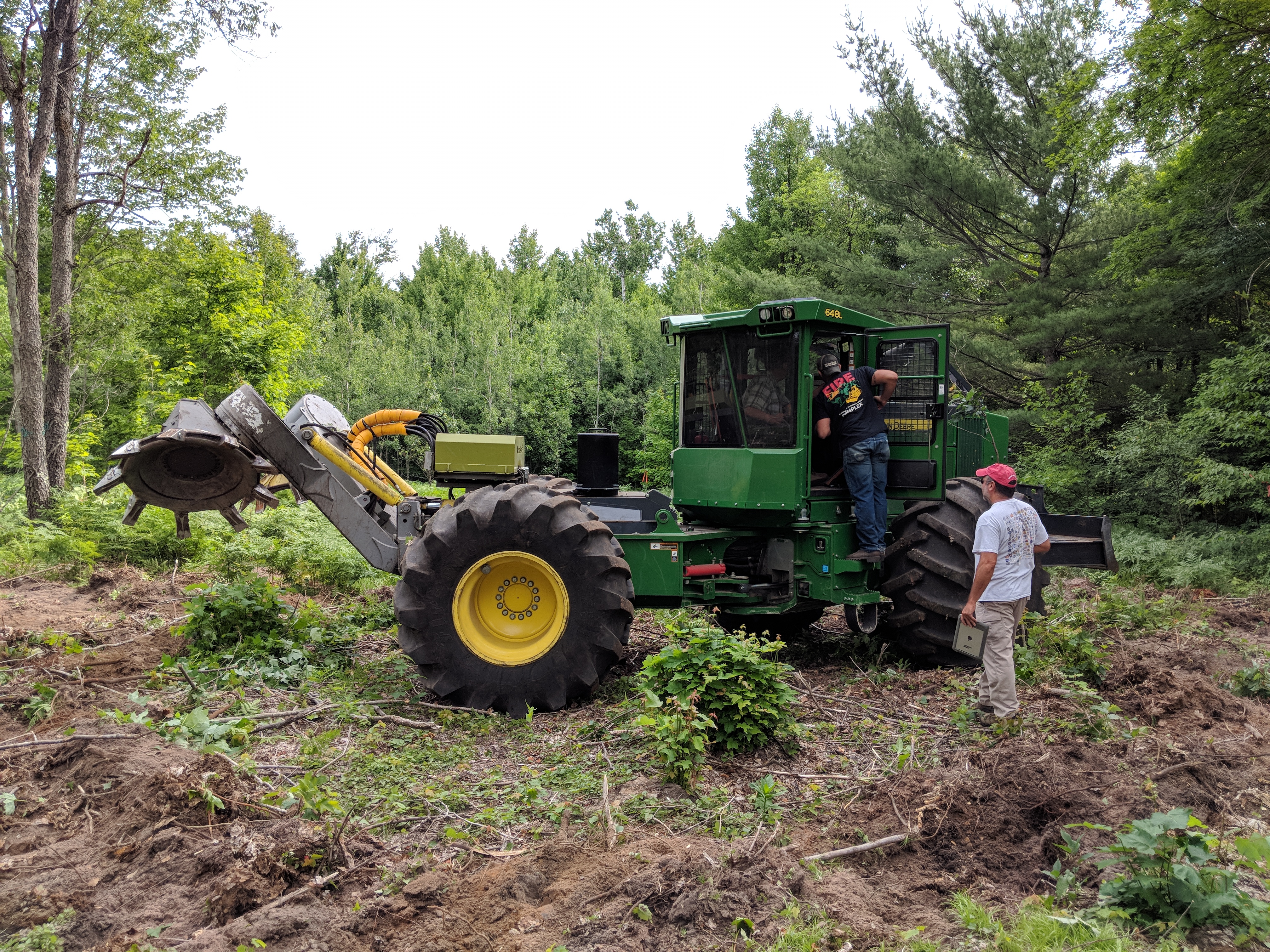 large tencher being used for forest scarification 